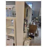 White Double-Sided Display Shelving Unit