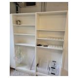 Pair of White Freestanding Bookshelves