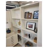 Pair of White 5-Shelf Bookcases