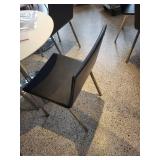 Modern Black Side Chair with Chrome Legs Set of 4