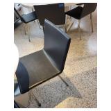 Modern Black Side Chair with Chrome Legs Set of 4