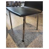 Modern Black Side Chair with Chrome Legs Set of 4