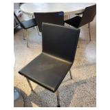 Modern Black Side Chair with Chrome Legs Set of 4