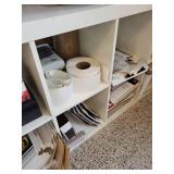 White Office Storage Shelf Unit with 8 Compartments