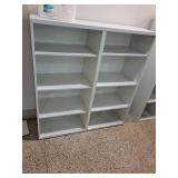 White Multi-Shelf Double Bookcase