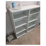 White Multi-Shelf Double Bookcase