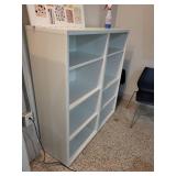 White Double Bookcase with Adjustable Shelves
