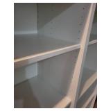 White Double Bookcase with Adjustable Shelves