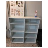 White Double Bookcase with Adjustable Shelves