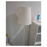 White Floor Lamp with Floral Patterned Shade