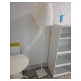 White Floor Lamp with Floral Patterned Shade