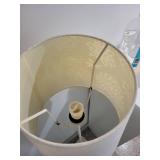 White Floor Lamp with Floral Patterned Shade