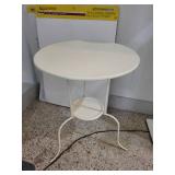Round White Metal Side Table
