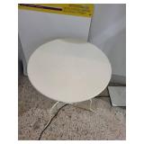 Round White Metal Side Table