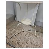 Round White Metal Side Table