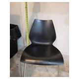 Black Modern Molded Plastic Chair with Chrome Legs