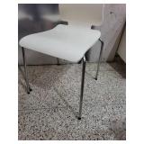 Set of 4 White Modern Stacking Chairs with Metal Legs