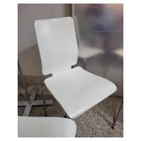Set of 4 White Modern Stacking Chairs with Metal Legs