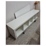 White Storage Shelf Cubby Unit with Casters