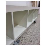 White Storage Shelf Cubby Unit with Casters