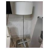 Modern Floor Lamp with Chrome Base and White Shade