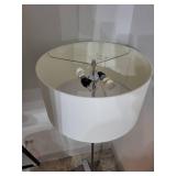 Modern Floor Lamp with Chrome Base and White Shade