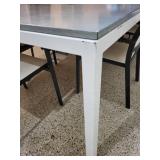 Large Rectangular Conference Table with Metal Top and White Frame