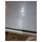 Large Rectangular Conference Table with Metal Top and White Frame