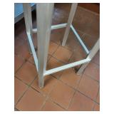 Set of 4 Silver Metal Bar Stools