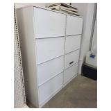 Pair of White 5-Drawer Lateral Filing Cabinets