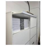 Pair of White 5-Drawer Lateral Filing Cabinets