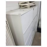 Pair of White 5-Drawer Lateral Filing Cabinets