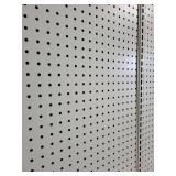 Large Pegboard Display Wall with Adjustable Metal Shelves