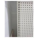 Large Pegboard Display Wall with Adjustable Metal Shelves