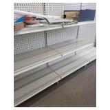 Large Pegboard Display Wall with Adjustable Metal Shelves