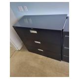 3-Drawer Black Lateral File Cabinet with Lock