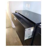 3-Drawer Black Lateral File Cabinet with Lock