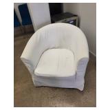 White Upholstered Club Chair