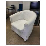 White Upholstered Club Chair