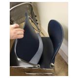 Set of 6 Stackable Blue Metal Frame Chairs