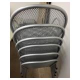 Set of 6 Silver Metal Mesh Stackable Chairs