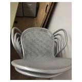 Set of 6 Silver Metal Mesh Stackable Chairs