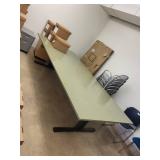 Large Rectangular Office Table with Metal Legs