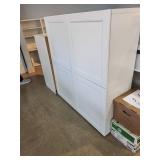 Two White 2-Door Office Storage Cabinets with Adjustable Shelves
