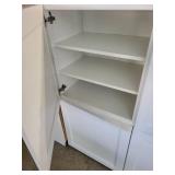 Two White 2-Door Office Storage Cabinets with Adjustable Shelves