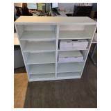 Pair of White Double-Sided Office Bookshelf with Adjustable Shelves