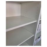 Pair of White Double-Sided Office Bookshelf with Adjustable Shelves