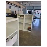 Pair of White Double-Sided Office Bookshelf with Adjustable Shelves