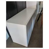 White Storage Cabinet with Double Doors and Adjustable Shelves