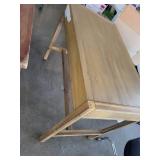 Wood Writing Desk with Drawer and Metal Ring Pulls